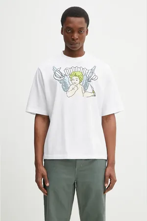 MARCELO BURLON T-shirt bawełniany County Angel Boxy T-Shirt White Multicol męski kolor z nadrukiem CMAA05AS25JER0020184