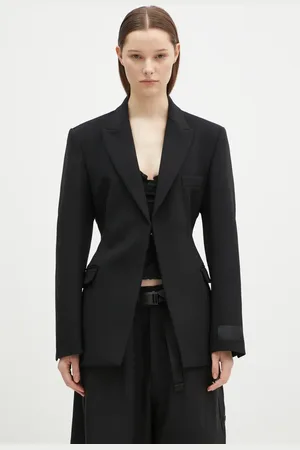 Vetements Marynarka wełniana Hourglass Tailored kolor jednorzędowa gładka WA66JA420B