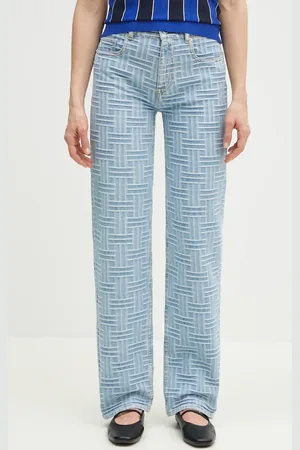 Kenzo Jeansy damskie high waist FF52DP2166J4.DB