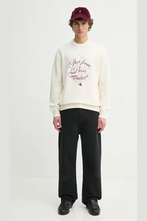 Drôle de Monsieur Sweter wełniany Le Pull Slogan Vignes męski kolor F-PO178-WO023-CM