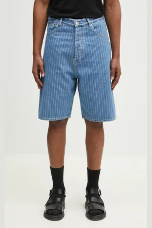 Drôle de Monsieur Szorty jeansowe Le Short Baggy Rayures męskie kolor G-BS147-CO179-LBE