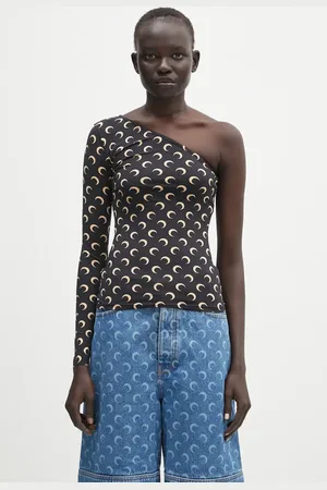 Marine Serre Bluzka Recycled Moon Jersey SS Asymmetric damska kolor wzorzysta WTS014A.CJER0001
