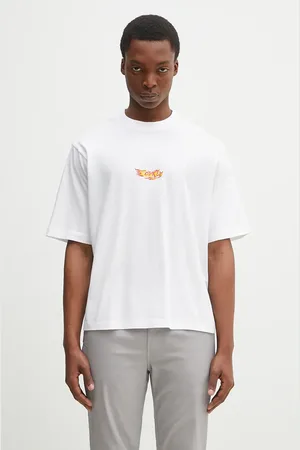 MARCELO BURLON T-shirt bawełniany County Flame Boxy T-Shirt White Red męski kolor wzorzysty CMAA05AS25JER0070125