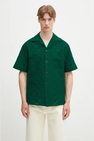 Drôle de Monsieur Koszula bawełniana La Chemise Brodee Tapisserie męska kolor regular G-SH213-CO196-DGN