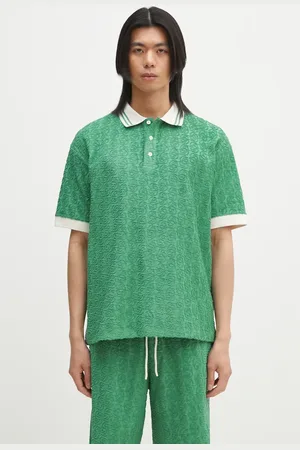 Drôle de Monsieur Polo bawełniane Le Polo Monogramme MC męski kolor gładki G-PL150-CO201-EM