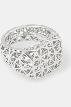 TOM WOOD Pierścionek srebrny Mesh Ring 101198
