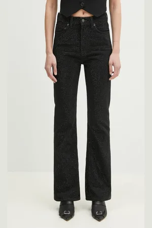 Fiorucci Jeansy Rhinestone Flared damskie high waist U02SPDJE083DN01DN05