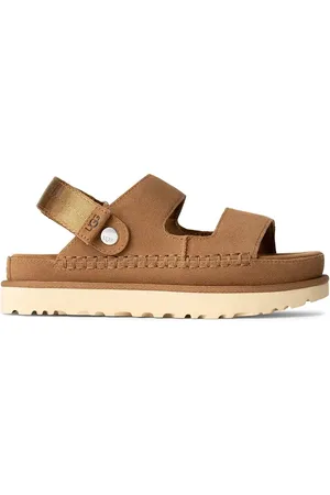 UGG Klapki zamszowe Goldenstar Glide damskie kolor na platformie 1167399-CHE