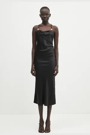 Marine Serre Sukienka Satin Slip kolor maxi prosta WDR302B.CWOV0056
