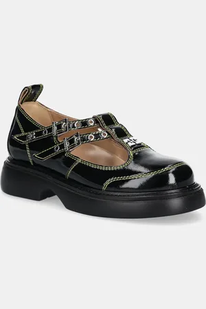 Ganni Baleriny skórzane Everyday Butterfly Mary Jane Naplack kolor S2928