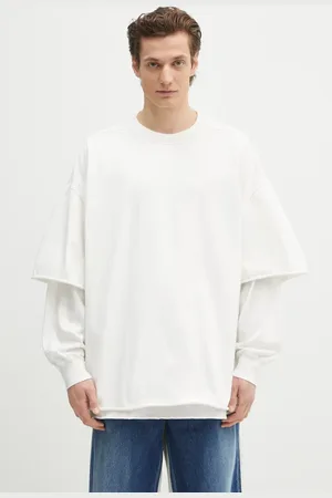 Rick Owens Rick Owens longsleeve bawełniany Tommy Hustler kolor gładki DU01E3266.RIGRN