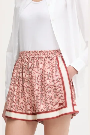 Lacoste Szorty damskie kolor wzorzyste high waist FF0464