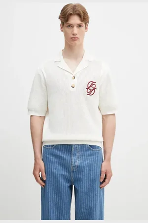 Drôle de Monsieur Polo bawełniane Le Polo Maille Monograme męski kolor gładki G-PO171-CO207-CM