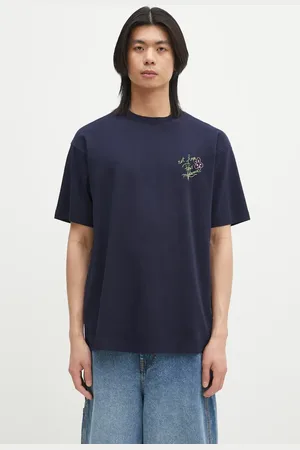 Drôle de Monsieur T-shirt bawełniany Le T-Shirt Slogan Esquisse męski kolor z nadrukiem G-TS188-CO002-NY