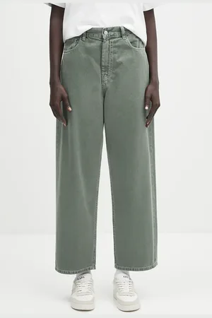 Carhartt Spodnie bawełniane Brandon Pant damskie kolor szerokie high waist I034837