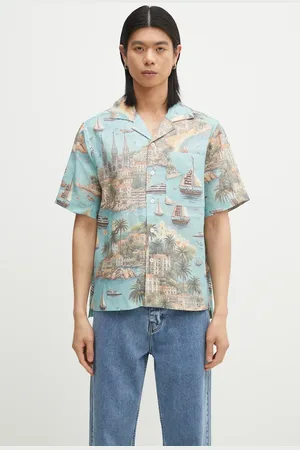 Rhude Koszula lniana Sailing Map męska kolor relaxed z kołnierzykiem klasycznym RHPS25SR01012