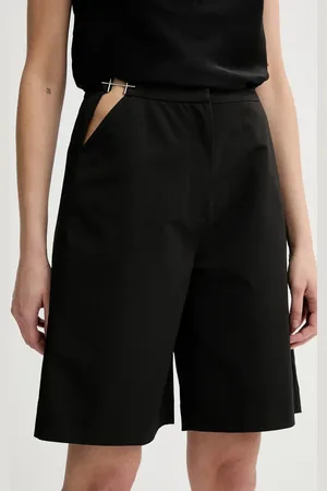 HELIOT EMIL Szorty damskie kolor gładkie high waist SS25_W_10_200_BLK01