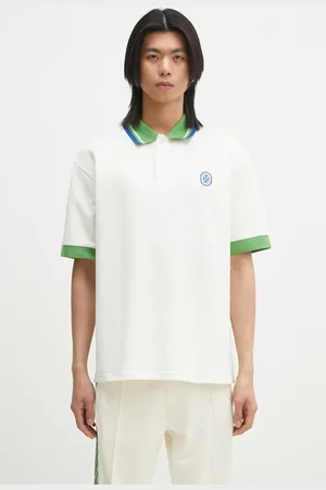 Drôle de Monsieur Polo bawełniane Le Polo Pique Tresse męski kolor gładki G-PL152-CO162-OW