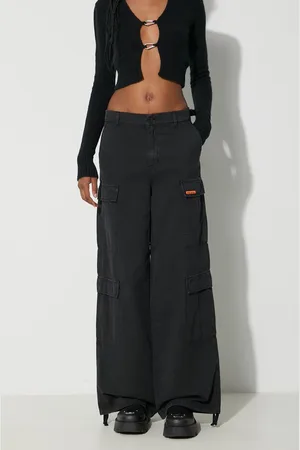 Heron Preston Spodnie z domieszką lnu Vintage Wash Canvas Cargo kolor fason cargo high waist HWCF008F23FAB0011000