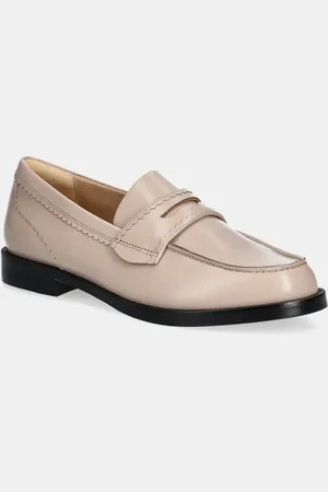 Clarks Mokasyny skórzane Straven Edge damskie kolor na płaskim obcasie 26181276
