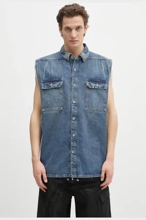 Rick Owens Bezrękawnik jeansowy Tommy Jumbo Outershirt męski kolor przejściowy DU01E3764.DWB