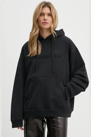 Nanushka Bluza bawełniana EVER damska kolor z kapturem z aplikacją NU24CRSH00199