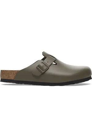 Birkenstock Klapki skórzane Boston NL damskie kolor na platformie 1029156