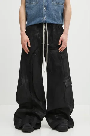 Rick Owens Jeansy Imbalanced Double Cargo Jumbo Belas męskie DU01E3375.DCF