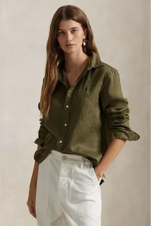 Ralph Lauren Koszula lniana kolor regular z kołnierzykiem klasycznym 211970730