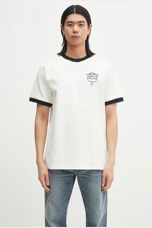Drôle de Monsieur T-shirt bawełniany Le T-Shirt Pique Drule Cup męski kolor z aplikacją G-TS251-CO162-OW