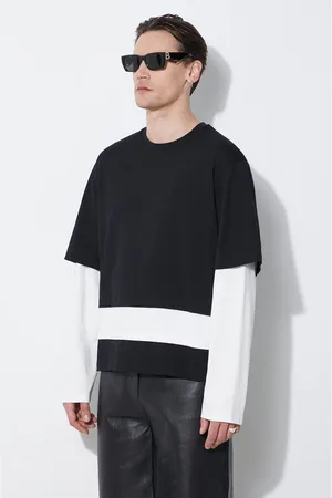 Neil Barrett Longsleeve bawełniany Triple Layer Ready-Style Crew Neck kolor gładki MY70275A-Y552-118N
