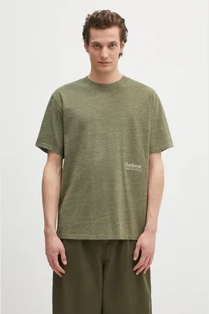 Barbour T-shirt Calton Linen Blend OS Fit T-Shirt męski kolor z aplikacją MTS1404