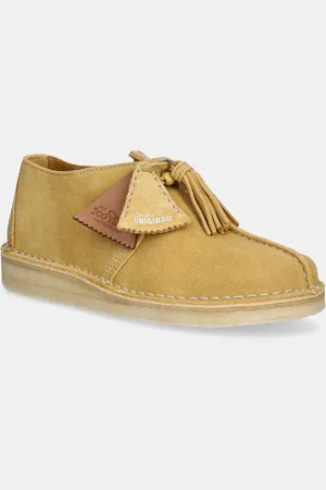 Clarks Półbuty zamszowe Desert Trek damskie kolor na płaskim obcasie 26181142