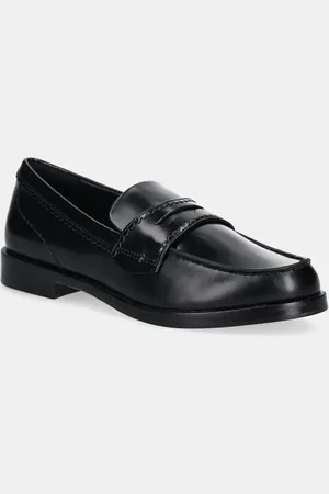 Clarks Mokasyny skórzane Straven Edge damskie kolor na płaskim obcasie 26181277