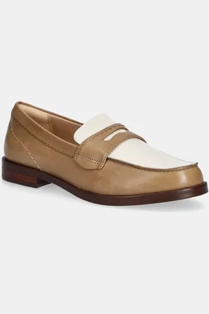 Clarks Mokasyny skórzane Straven Edge damskie kolor na płaskim obcasie 26181272