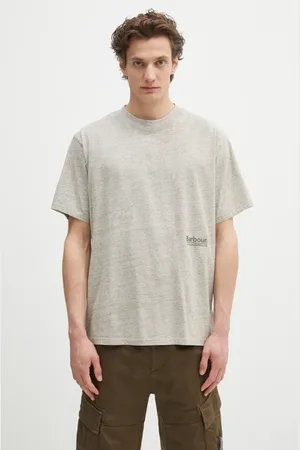 Barbour T-shirt Calton Linen Blend OS Fit T-Shirt męski kolor z aplikacją MTS1404