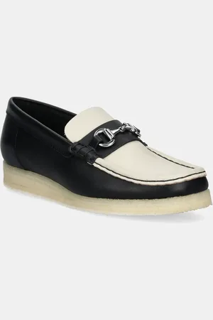 Clarks Mokasyny skórzane Wallabee Loafer HBIT damskie kolor na płaskim obcasie 26181122