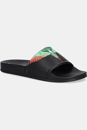 MARCELO BURLON Klapki Icon Wings Sliders Black Multicolor męskie kolor CMIC001S25MAT0011084