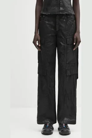 Rick Owens Spodnie Double Cargo damskie kolor proste high waist DS01E3308.PF