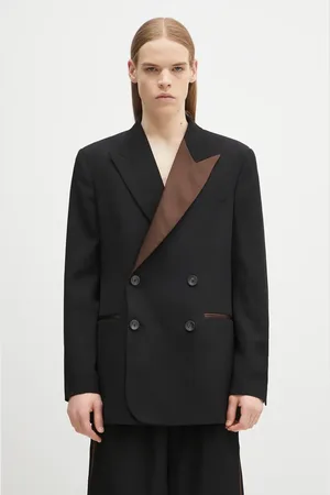 WALES BONNER Marynarka wełniana Rise Tuxedo męska kolor MS25JA05.WV03.999