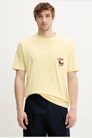 Drôle de Monsieur T-shirt bawełniany Le T-Shirt Parasol męski kolor z aplikacją G-TS242-CO165-BAN