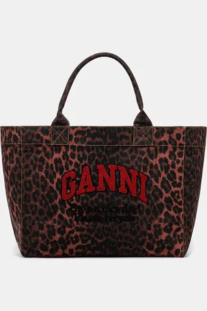 Ganni Torebka Shopper XXL Print Leo kolor A6631