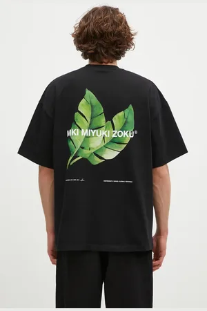 Mki Miyuki-Zoku T-shirt bawełniany Leaf męski kolor z nadrukiem LEAF.TSHIRT