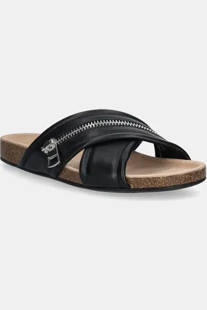 J.W.Anderson Klapki skórzane Biker Slide damskie kolor SN0107 LA0268 999