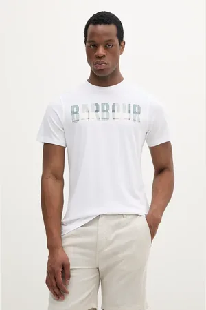 Barbour T-shirt bawełniany męski kolor z nadrukiem