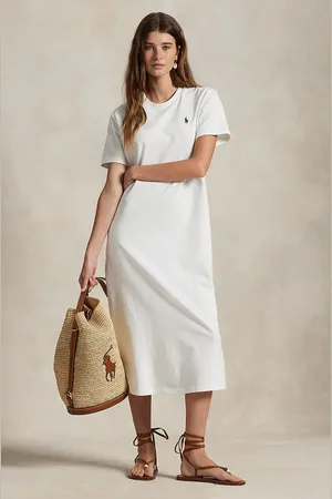 Ralph Lauren Sukienka bawełniana kolor midi prosta 211971066
