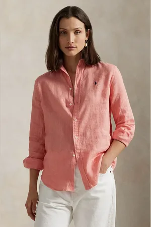 Ralph Lauren Koszula lniana kolor regular z kołnierzykiem klasycznym 211970730