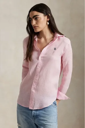 Ralph Lauren Koszula lniana kolor regular z kołnierzykiem klasycznym 211970730