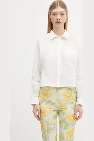 A.P.C. Koszula lniana Chemise Sophie Logo damska kolor relaxed z kołnierzykiem klasycznym LIAEK.F12627