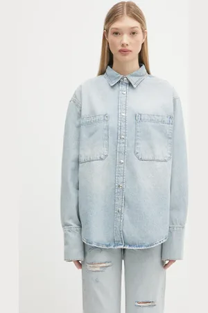 ANINE BING Koszula jeansowa Dante Shirt damska kolor relaxed z kołnierzykiem klasycznym A.07.10239